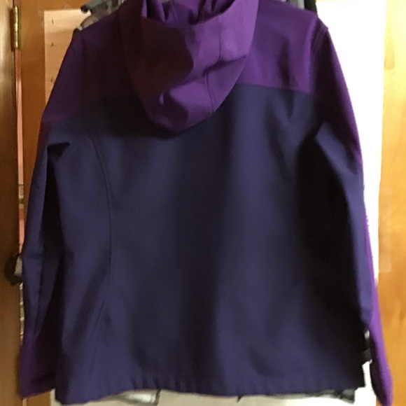 FREE TECH women’s hooded jacket sz L 12/14 PURPLE - Picture 7 of 14